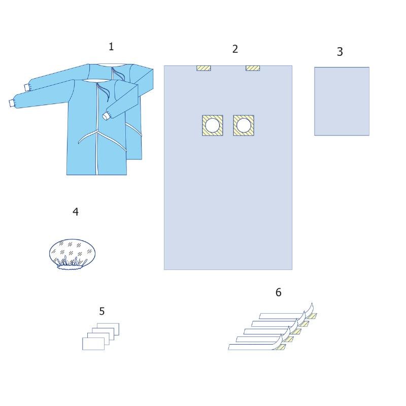 Комплект одягу та покриттів операційних для ангіографії №3 Taipan-Pharm стерильний